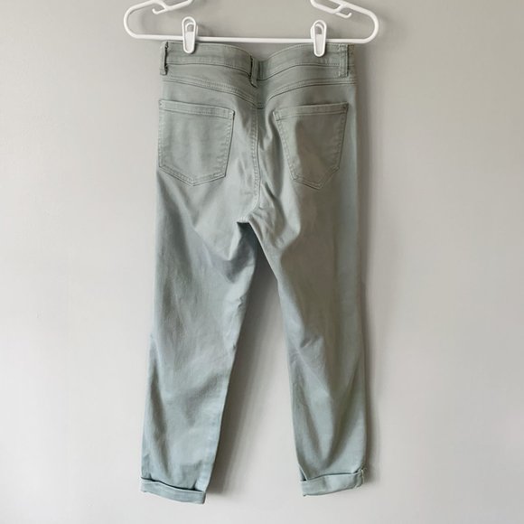 LC Lauren Conrad Jeans Sage Green Mid Rise Skinny Cuffed Ankle - Picture 5 of 8